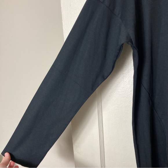 Planet by Lauren G black cut out front long sleeve top OS pima cotton - Picture 5 of 9